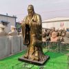 晋中工业校园人物孔子雕塑尺寸,汉白玉孔子