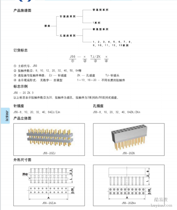 西安骊创销售J56-40ZJ11接插件J56印制板接插件