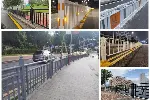 蓝白市政护栏现货惠州甲型人行道防撞栏带喷涂潮州机非隔离栏杆