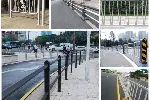 江门广告板马路中间分隔栏杆 二横德式护栏 梅州人行道路防撞栏